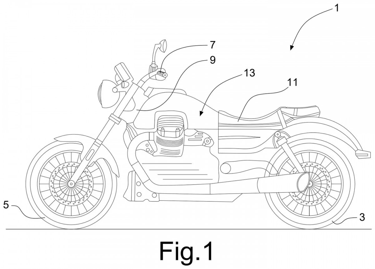 Патент Moto Guzzi c гибридной силовой установкой