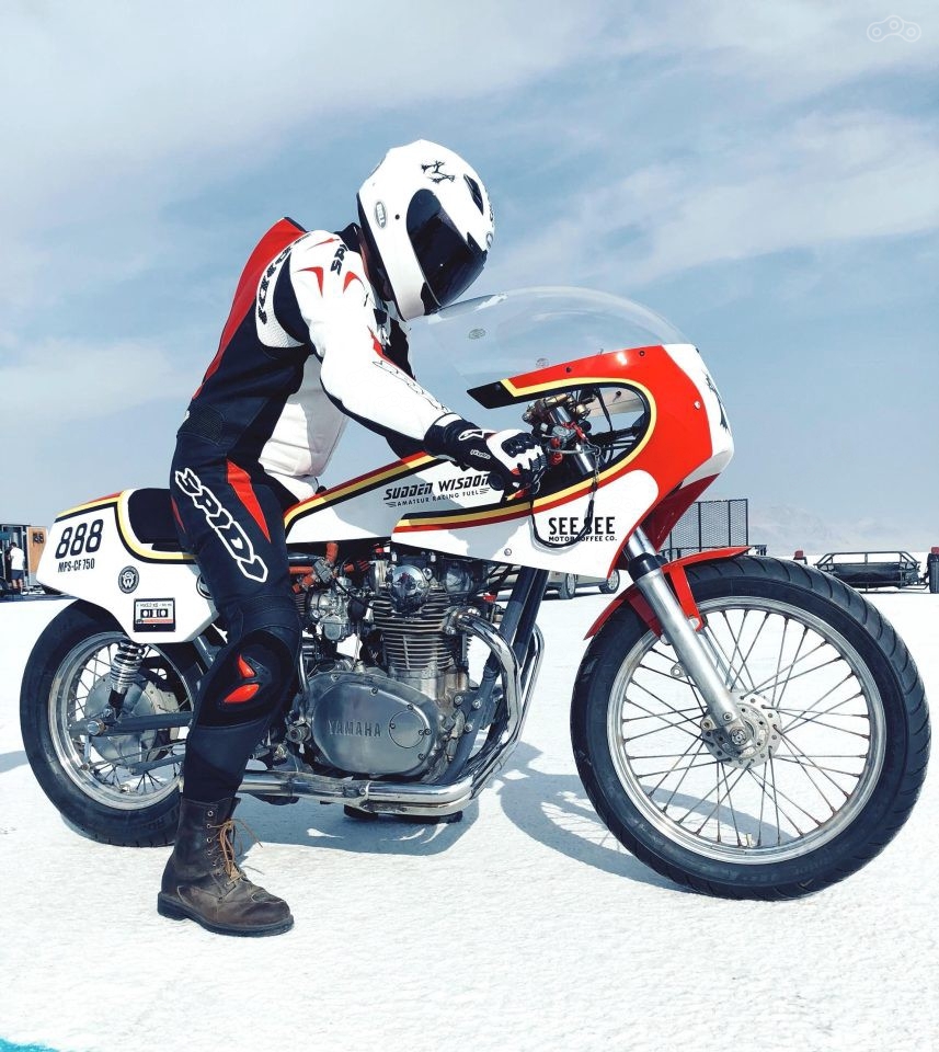 Yamaha XS850 1980 года выпуска на озере Бонневилль в штате Юта, США